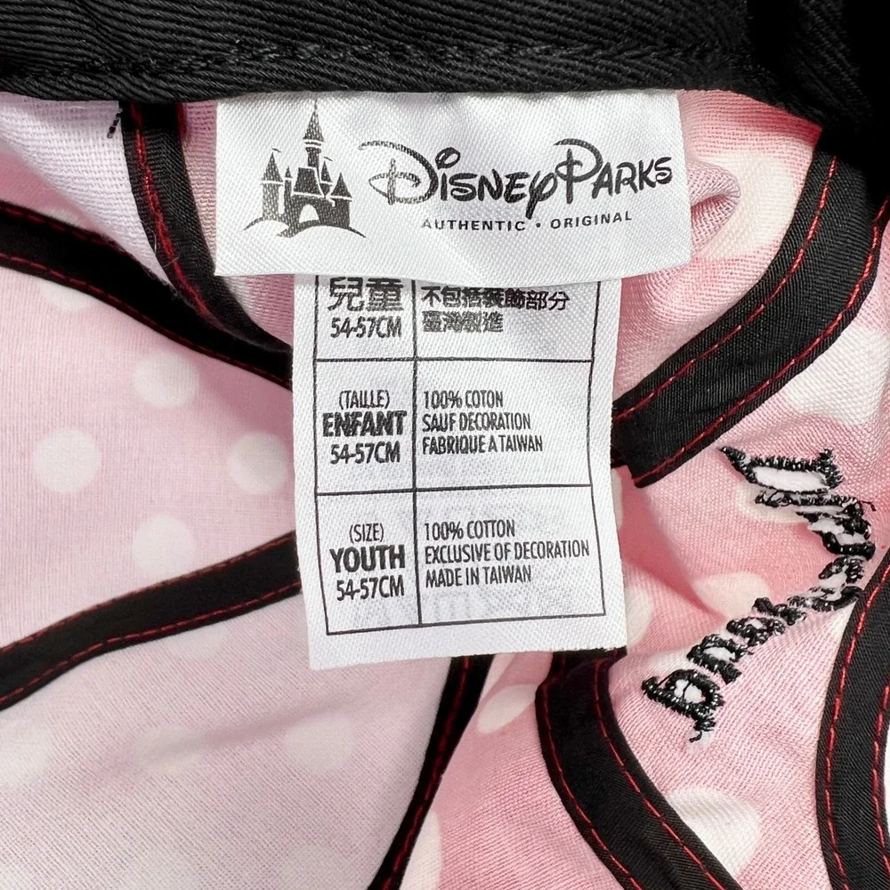 Disney Parks Minnie Mouse Red Polka Dot Bow Ears Cap Youth Snapback Hat